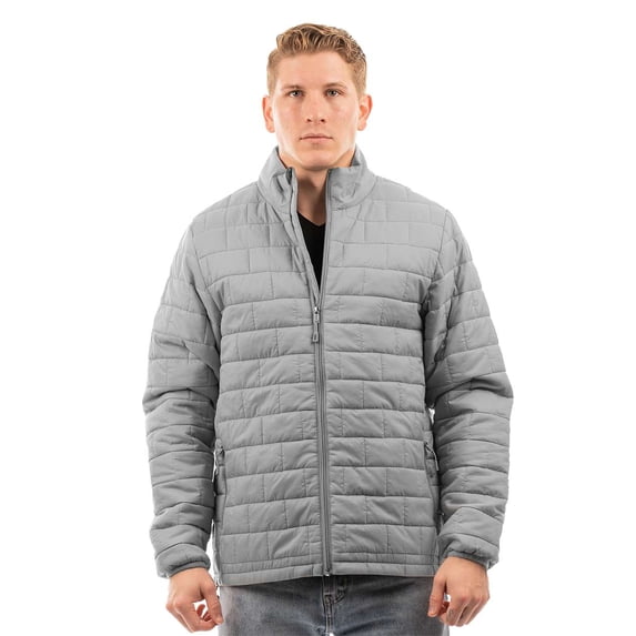Burnside Men's Elemental Full-Zip Puffer Golf Jacket, 3X-Large Steel -