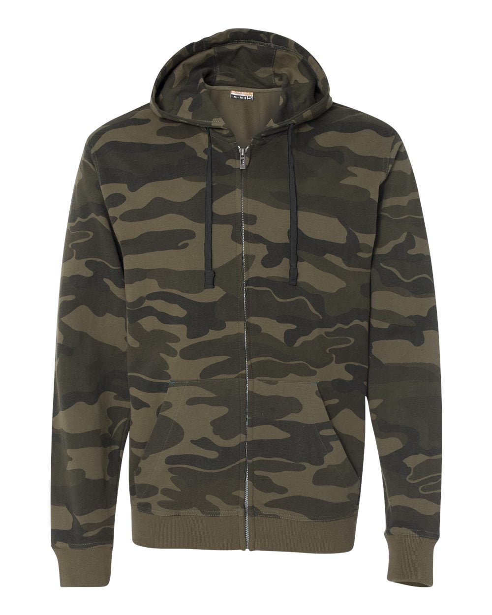 Burnside Men's French Terry Full-Zip Hooded Sweatshirt - GREEN CAMO - 2XL