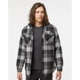 thumbnail image 1 of Burnside Men's Hooded Flannel Jacket - BLACK/ GREY - S, 1 of 5