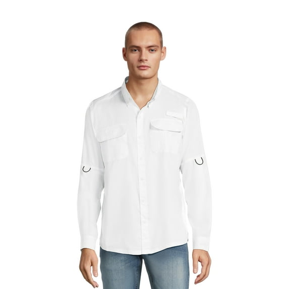 Burnside Men's and Big Men's Long Sleeve Utility Shirt with Pockets, Sizes M-2XL
