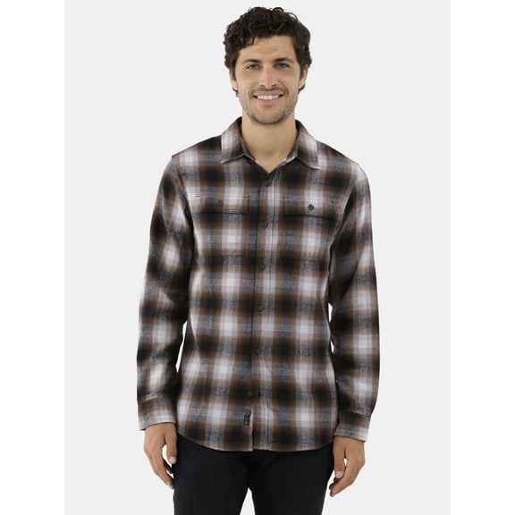 Burnside Men's Modern Fit Plaid Flannel Shirt with Long Sleeves, Sizes S-2XL