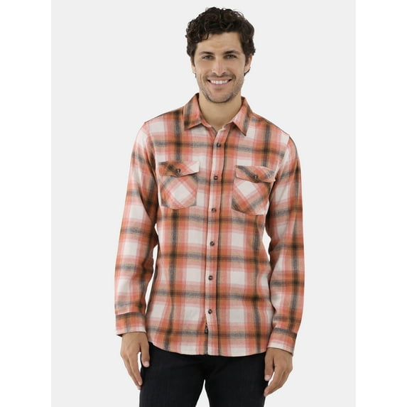Burnside Men's Modern Fit Plaid Flannel Shirt with Long Sleeves, Sizes S-2XL