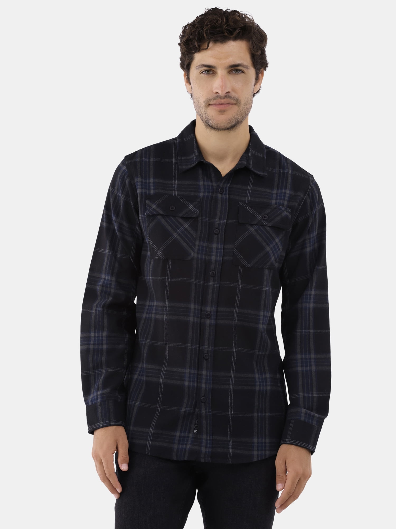 Burnside Men's Modern Fit Plaid Flannel Shirt with Long Sleeves, Sizes S-2XL
