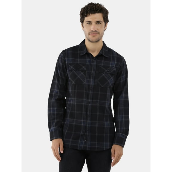 Burnside Men's Modern Fit Plaid Flannel Shirt with Long Sleeves, Sizes S-2XL