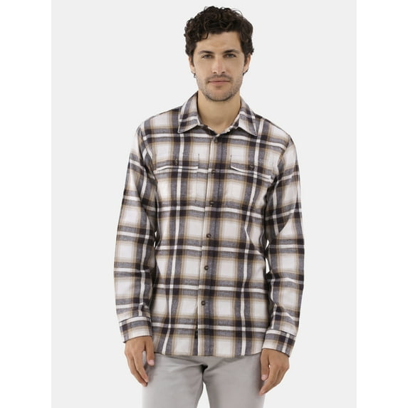 Burnside Men's Modern Fit Plaid Flannel Shirt with Long Sleeves, Sizes S-2XL