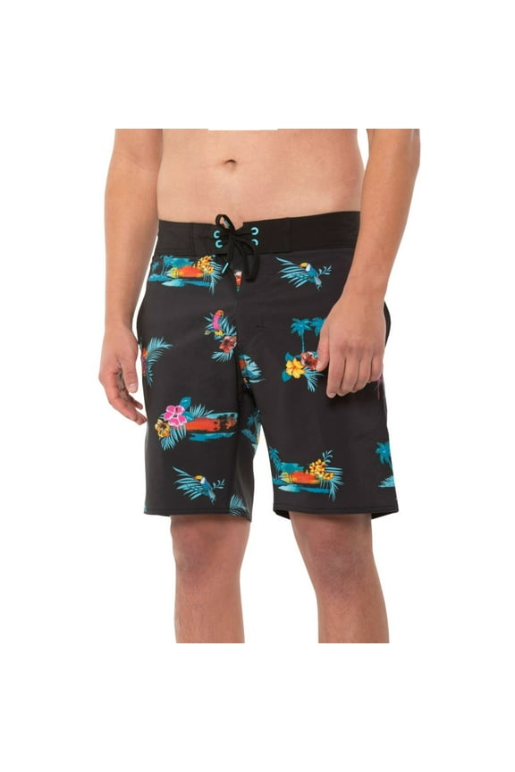 Men's Parrots Print Beach Swim Bottom Board Shorts