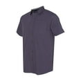 thumbnail image 1 of Burnside Men's Peached Poplin Short Sleeve Woven Shirt - NAVY/ WHITE DOT - S, 1 of 3