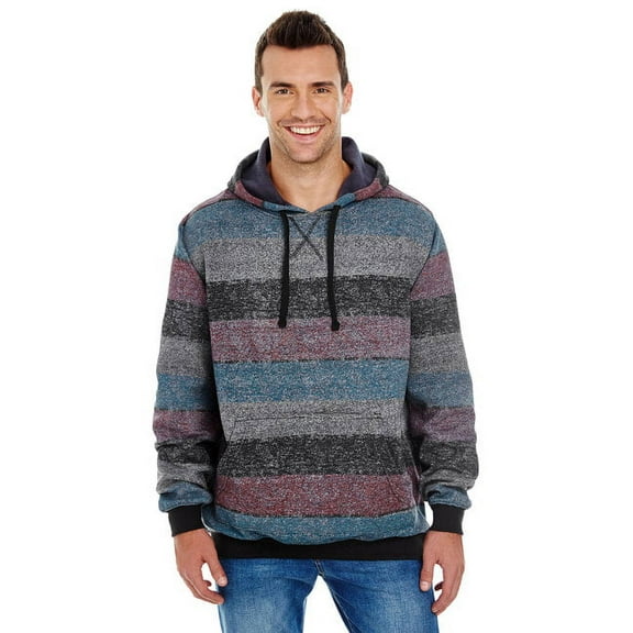 Burnside Men's Printed Stripe Marl Pullover 2XL RED/ BLACK