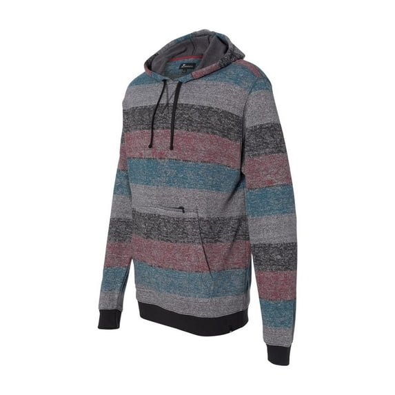 Burnside Men's Printed Stripe Marl Pullover, RED/ BLACK, M