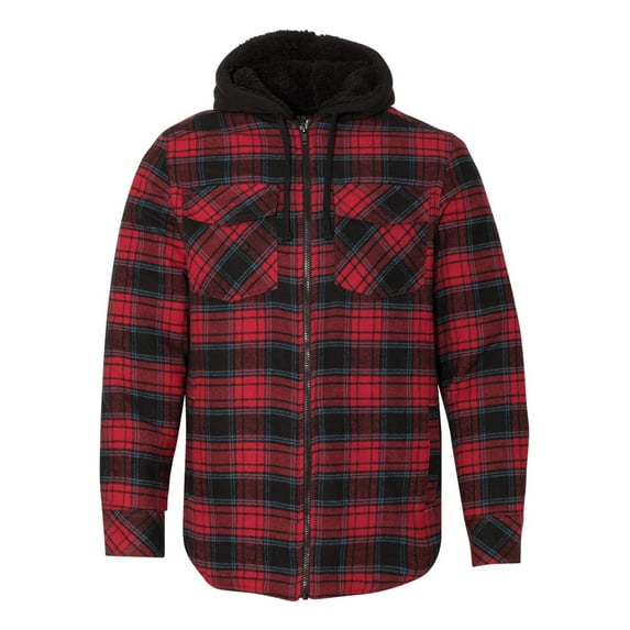 Burnside Men's Quilted Flannel Full-Zip Hooded Jacket, Style 8620