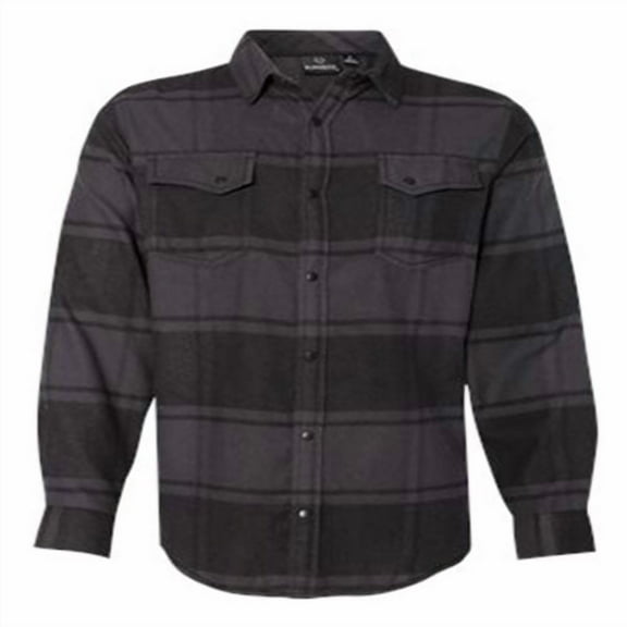 Burnside Men's Snap Front Long Sleeve Plaid Flannel Shirt