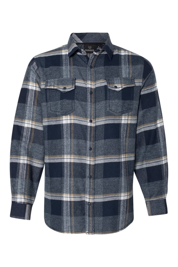 Men's Snap-Front Flannel Shirt XL INDIGO