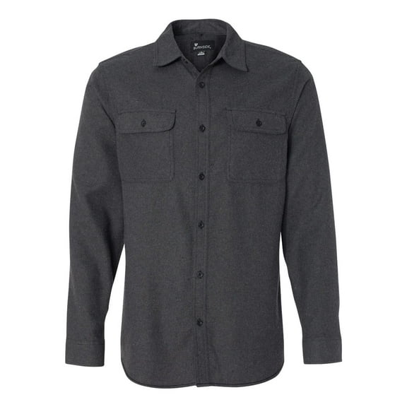 Burnside Men's Solid Flannel Shirt - CHARCOAL - 3XL