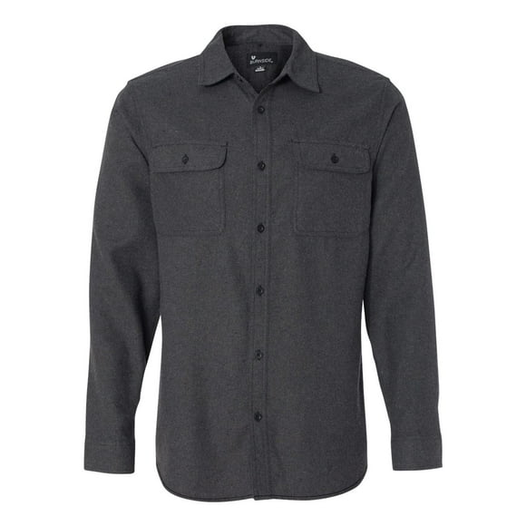 Burnside Men's Solid Flannel Shirt - CHARCOAL - 3XL
