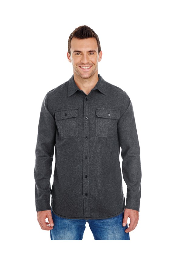 Solid Long Sleeve Flannel Shirt