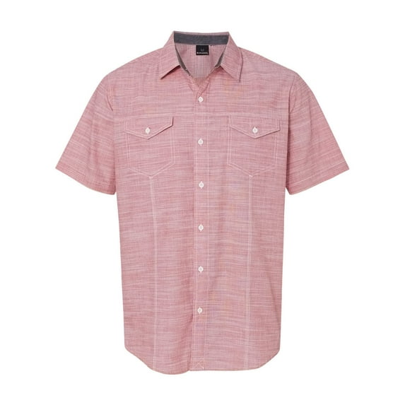 Burnside Men's Textured Woven Shirt - RED - S