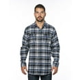 thumbnail image 1 of Burnside Men's Yarn-Dyed Long Sleeve Flannel Shirt, Blue, S, 1 of 3