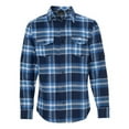 thumbnail image 1 of Burnside Men's Yarn-Dyed Long Sleeve Flannel Shirt, Blue/White, S, 1 of 3