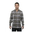 thumbnail image 1 of Burnside Men's Yarn-Dyed Long Sleeve Flannel Shirt, Light Grey, M, 1 of 3