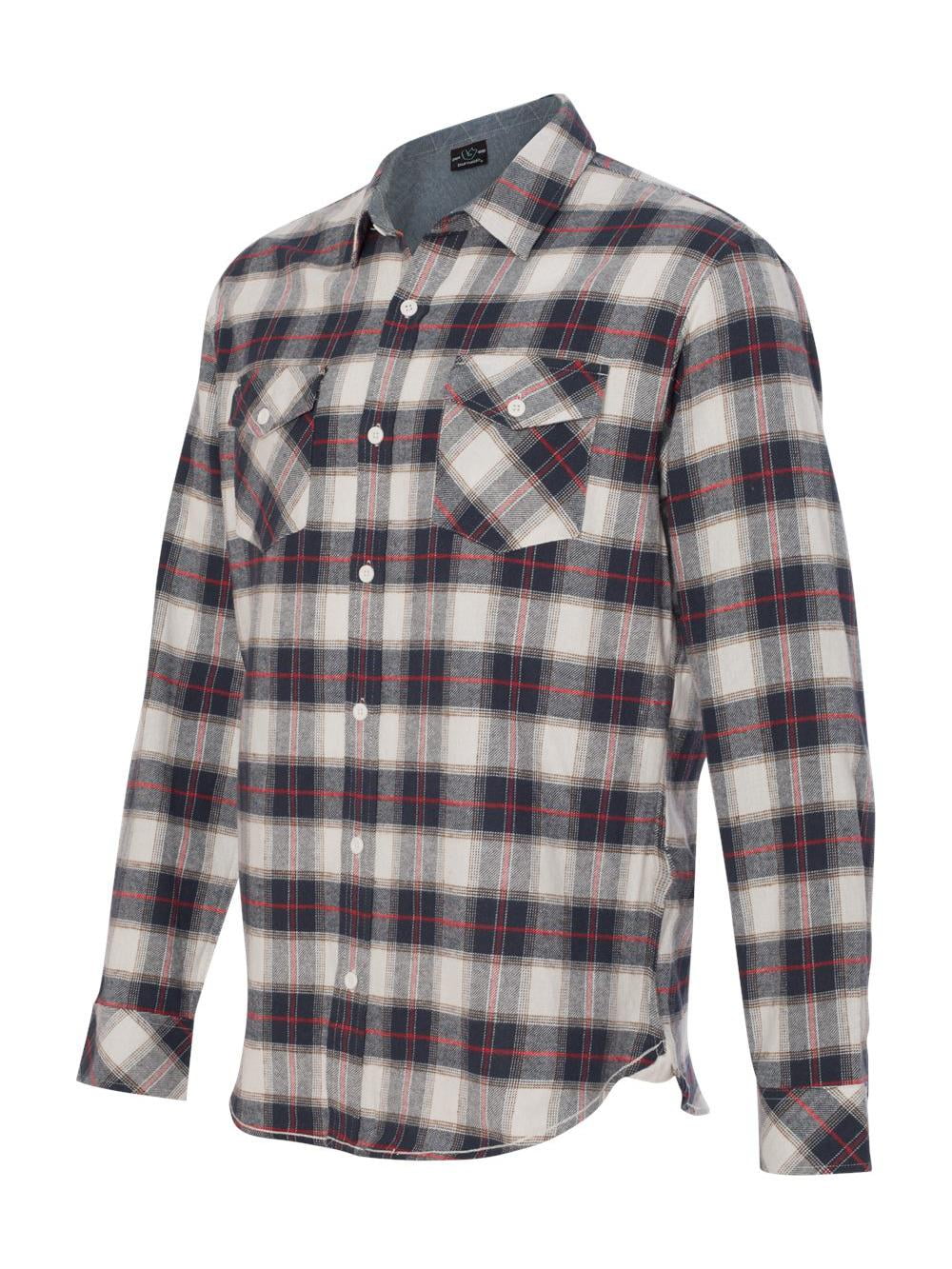 Burnside Men's Yarn-Dyed Flannel Shirt - Long Sleeve Crimson Plaid, 2XL - View #3