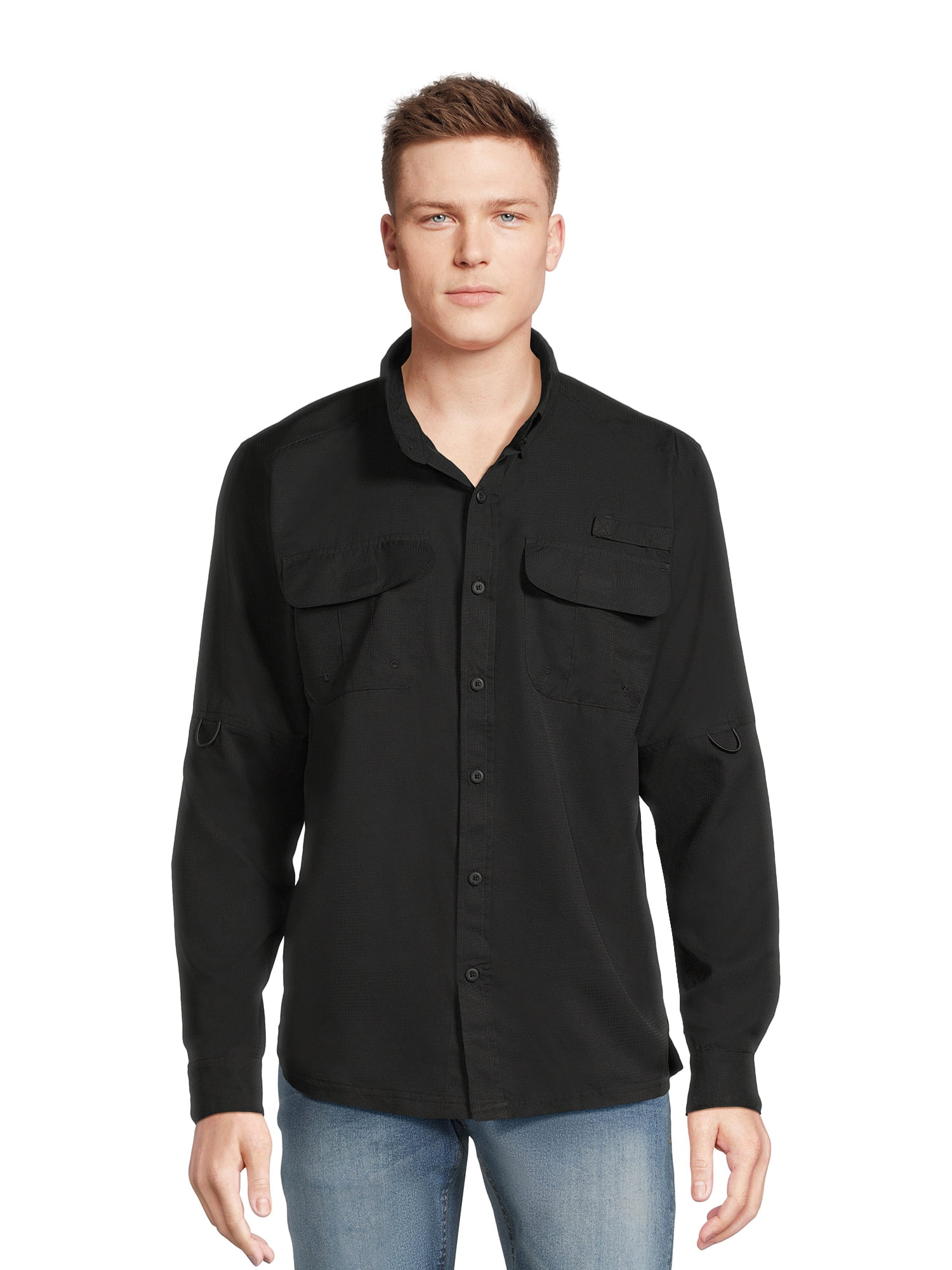 Burnside Men's and Big Men's Long Sleeve Utility Shirt with Pockets, Sizes M-2XL