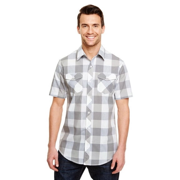 Burnside Men's Short Sleeve Buffalo Plaid Shirt