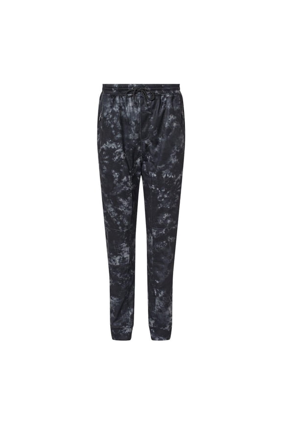 Mens Performance Fleece Joggers, 2XL, Black Tie Dye