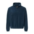 thumbnail image 1 of Burnside Mens Polar Fleece Quarter-Zip Pullover, L, Navy, 1 of 2