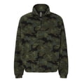 thumbnail image 1 of Burnside Mens Polar Fleece Quarter-Zip Pullover, S, Green Camo, 1 of 4