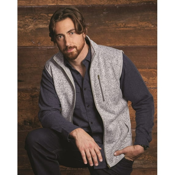 Burnside Mens Sweater Knit Vest, 2XL, Heather Red
