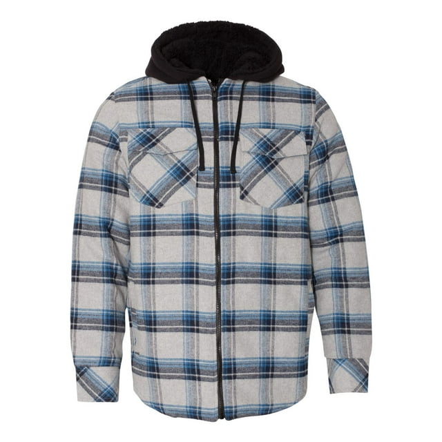 Burnside - New Men - IWPF - Quilted Flannel Full-Zip Hooded Jacket ...