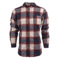 thumbnail image 1 of Burnside Open Pocket Long Sleeve Flannel Shirt 8212 Crimson/ Ecru S, 1 of 3