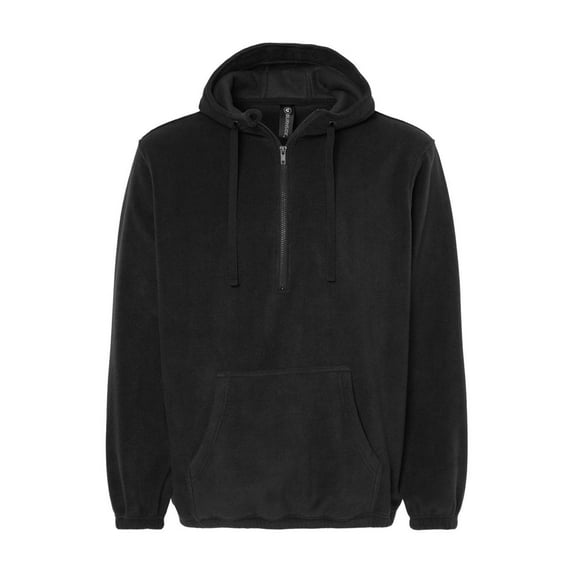 Burnside Polar Fleece Quarter-Zip Hooded Pullover