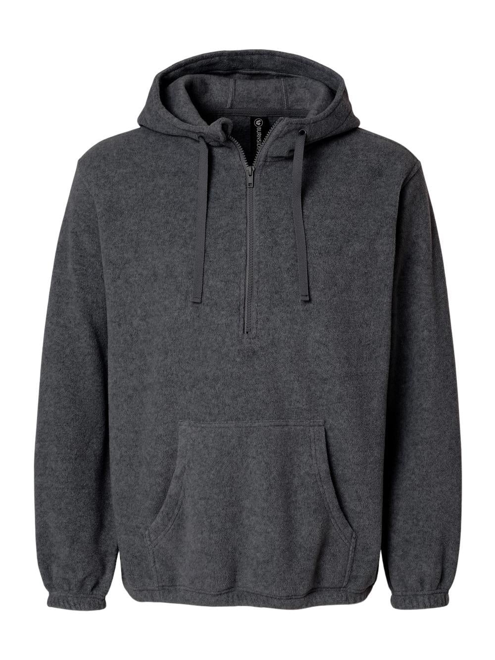 Burnside Polar Fleece QuarterZip Hooded Pullover 3600 Heather