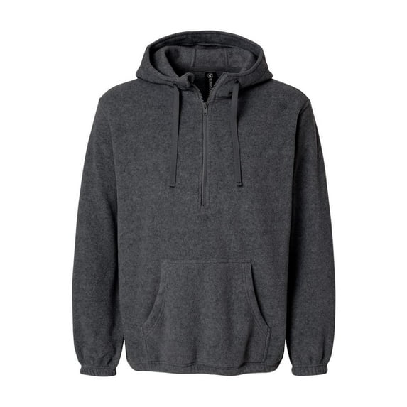 Burnside Polar Fleece Quarter-Zip Hooded Pullover