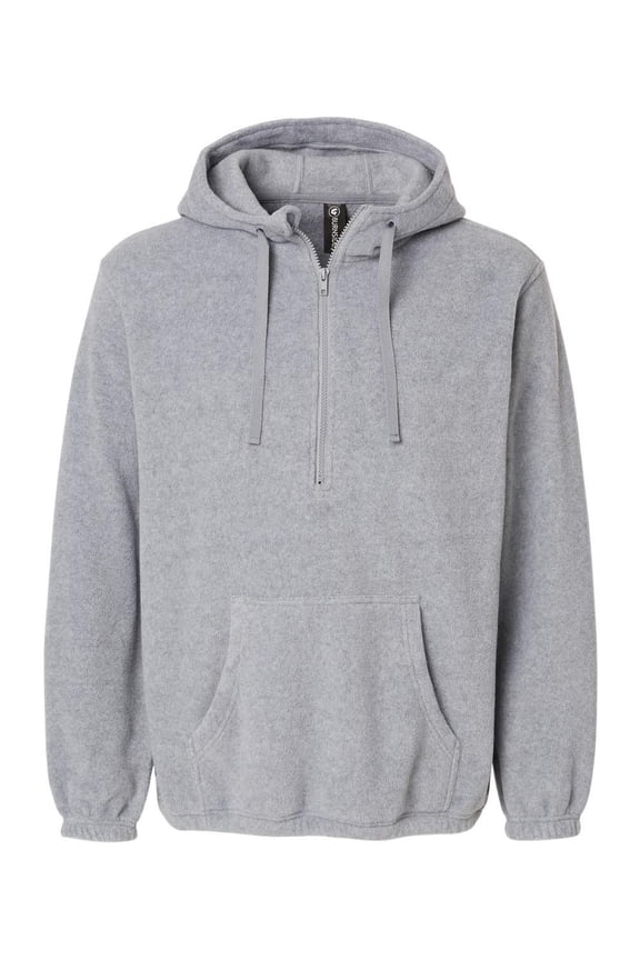 Polar Fleece Quarter-Zip Scuba Hooded Pullover