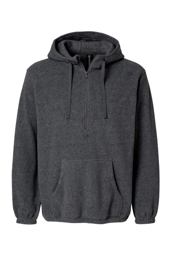 Polar Fleece Quarter-Zip Scuba Hooded Pullover