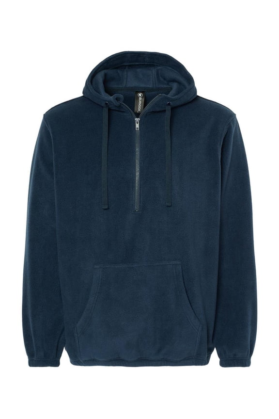 Polar Fleece Quarter-Zip Scuba Hooded Pullover