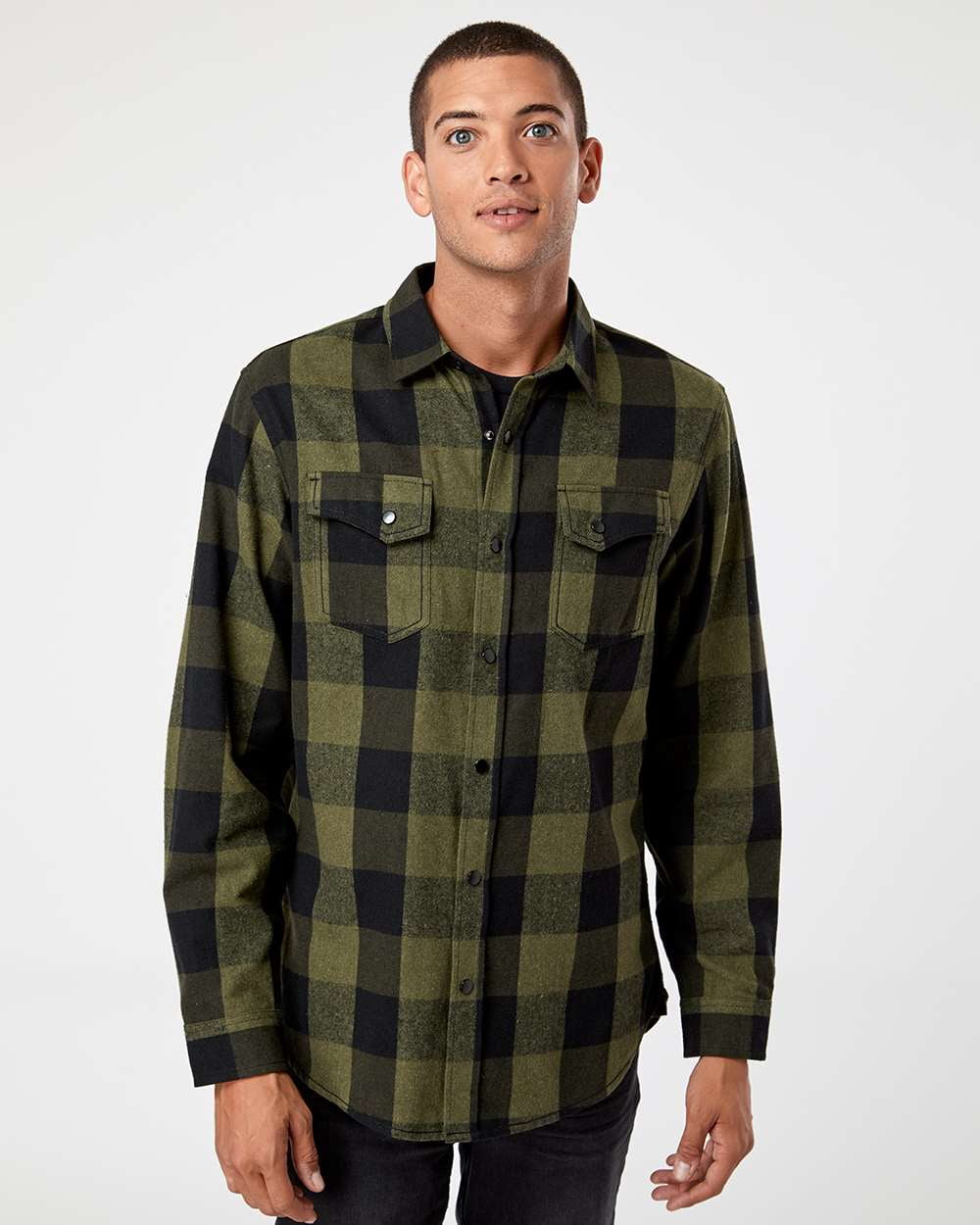 Burnside Men's Yarn-Dyed Flannel Shirt - Long Sleeve Crimson Plaid, 2XL - View #7