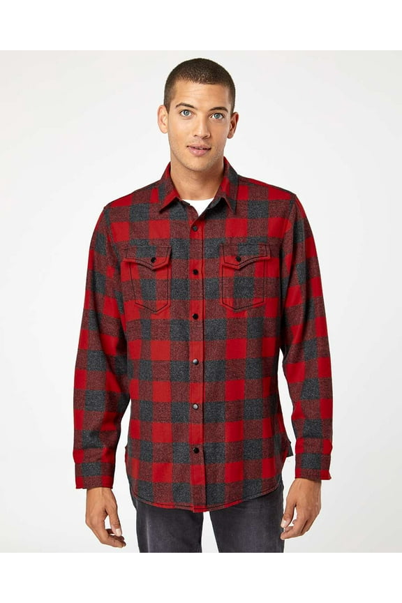 Snap Front Long Sleeve Plaid Flannel Shirt