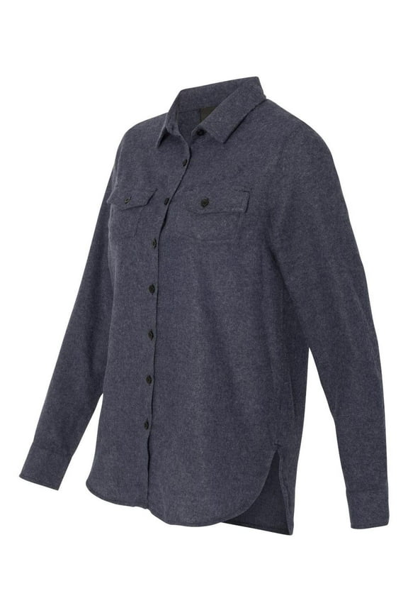 - Women's Long Sleeve Solid Flannel Shirt - 5200