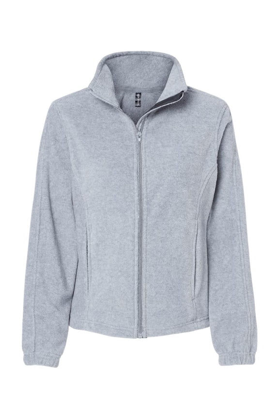 Women's Polar Fleece Full-Zip Jacket, Heather Grey - S