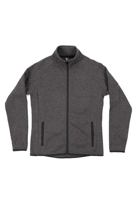 Women's Sweater Knit Jacket, Steel - 2XL