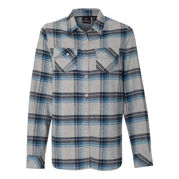 Burnside Women's Yarn-Dyed Long Sleeve Flannel Shirt Size up to 3XL
