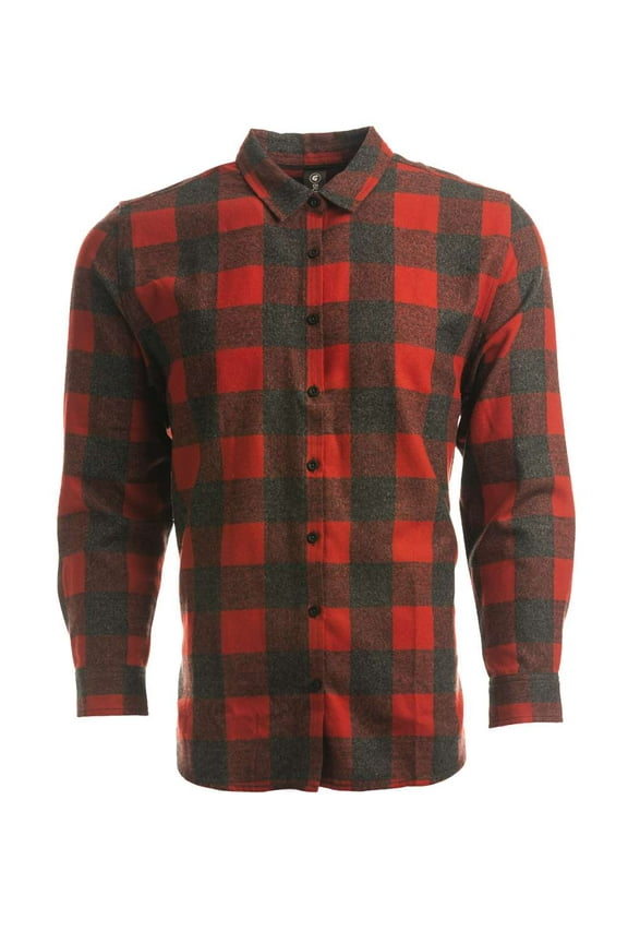 Women's No Pocket Yarn-Dyed Long Sleeve Flannel Shirt 5212 Red/ Heather Black XL