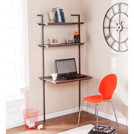 Burnt Oak Wall Mounted Floating Desk