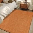 thumbnail image 1 of Burnt Orange 2.7x5 Area Rugs, Farmhouse Burlap Solid Orange Color Modern Linen Texture Non-Skid Rubber Backing Large Rectangle Rugs - Living Room Bedroom Office, Indoor Floor Carpets Washable Rug, 1 of 9