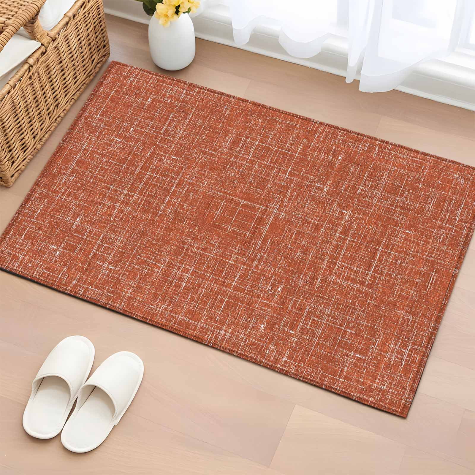 Burnt Orange 2'x3' Rug for Entryway Front Door Kitchen Sink Area ...