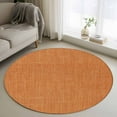 thumbnail image 1 of Burnt Orange 3.3ft Round Rug, Farmhouse Burlap Solid Orange Color Modern Linen Texture Non-Skid Rubber Backing Large Area Rugs - Living Room Bedroom Home Office, Indoor Floor Mat Carpets Washable Rug, 1 of 9