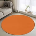 thumbnail image 1 of Burnt Orange 3ft Round Rug, Farmhouse Solid Orange Color Modern Art Non-Skid Rubber Backing Large Area Rugs - Living Room Bedroom Home Office, Indoor Floor Mat Carpets Washable Rug, 1 of 9